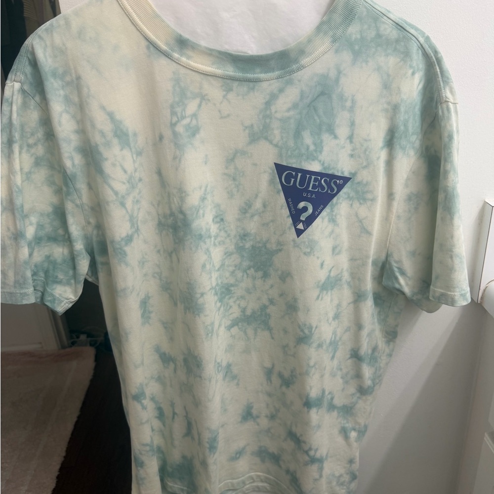 GUESS Kids Blue and Cream Tie-Dye Tee